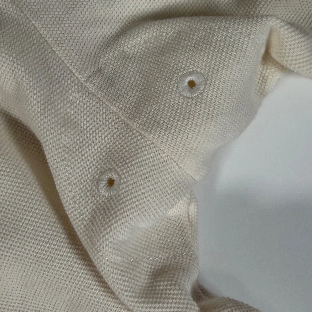 Vintage Polo Ralph Lauren 67 Graphic Polo Shirt XL Cream Varsity Streetwear Y2K